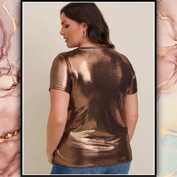 TORRID Liquid Shine Crew Neck Party Tee #T00990pl - Picture 7 of 8